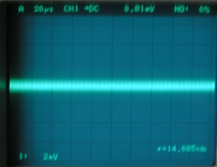 無信号時の出力信号波形（アース無し）横軸拡大
